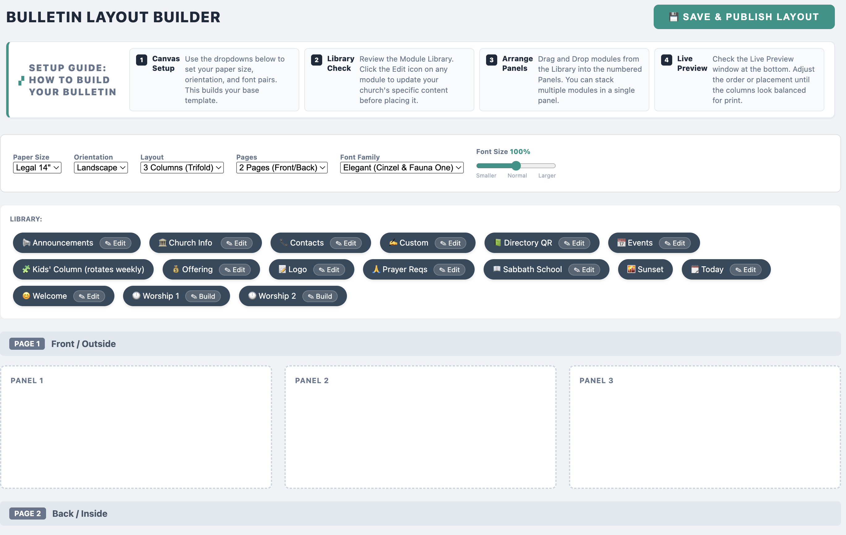 Bulletin Layout Builder